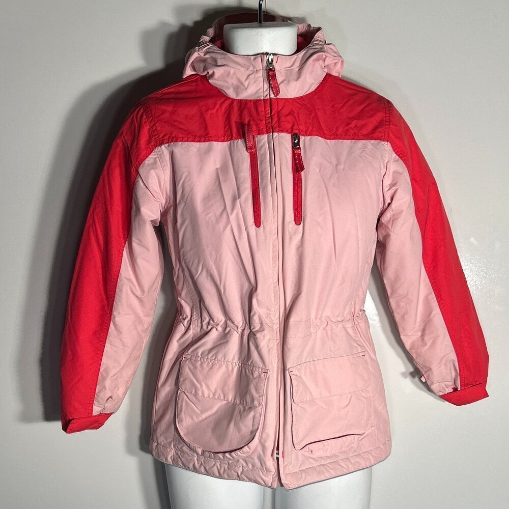 Lands End Girts SZM Pink Hooded Anorak Jacket Warm Utility Essential Warm